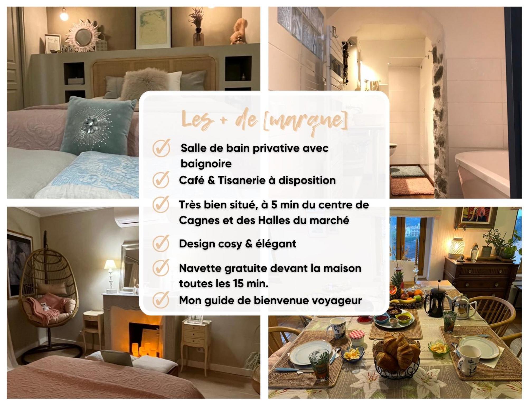 Апартаменты Bed & Breakfast Les Hauts De Cagnes Vue Mer Et Montagne Экстерьер фото
